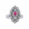 Bague 50 Bague marquise en or blanc 18K avec diamants et pierre rose 58 Facettes P3L14