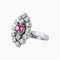 Bague 50 Bague marquise en or blanc 18K avec diamants et pierre rose 58 Facettes P3L14
