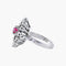 Bague 50 Bague marquise en or blanc 18K avec diamants et pierre rose 58 Facettes P3L14