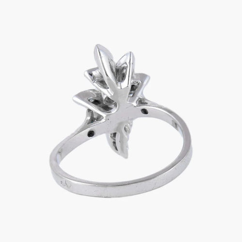 Bague 54.5 Bague feuilles en or blanc 18K et diamants 58 Facettes P6L14D