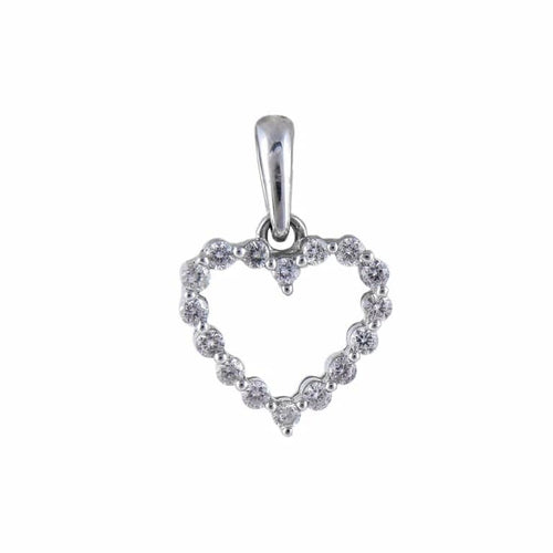Pendentif Pendentif cœur en or blanc 18K et diamants 58 Facettes P1L17