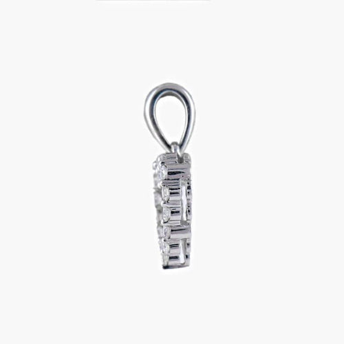 Pendentif Pendentif cœur en or blanc 18K et diamants 58 Facettes P1L17