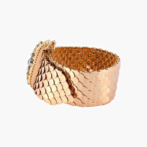 Bracelet Bracelet manchette années 1930 en or rose 18K et diamants 58 Facettes P2L11
