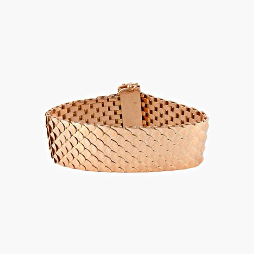 Bracelet Bracelet manchette années 1930 en or rose 18K et diamants 58 Facettes P2L11