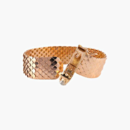 Bracelet Bracelet manchette années 1930 en or rose 18K et diamants 58 Facettes P2L11