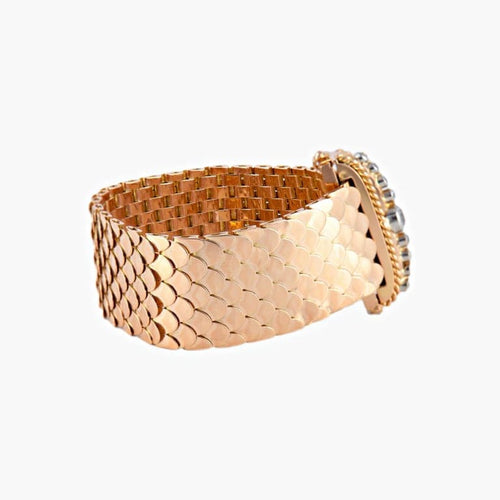 Bracelet Bracelet manchette années 1930 en or rose 18K et diamants 58 Facettes P2L11