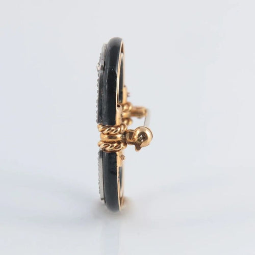 Broche Broche Napoléon III en or jaune, platine, onyx et diamants 58 Facettes P5L6