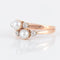 Bague 53 Bague Toi & Moi en or rose 18 carats, perles et diamants 58 Facettes P6L4