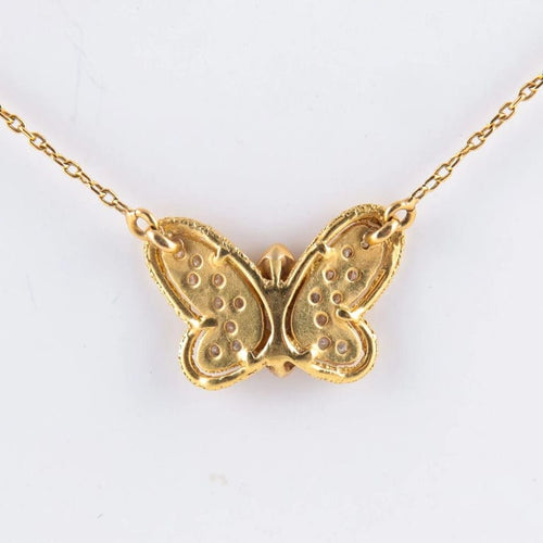 Collier Collier papillon en or jaune 18 carats et diamants 58 Facettes