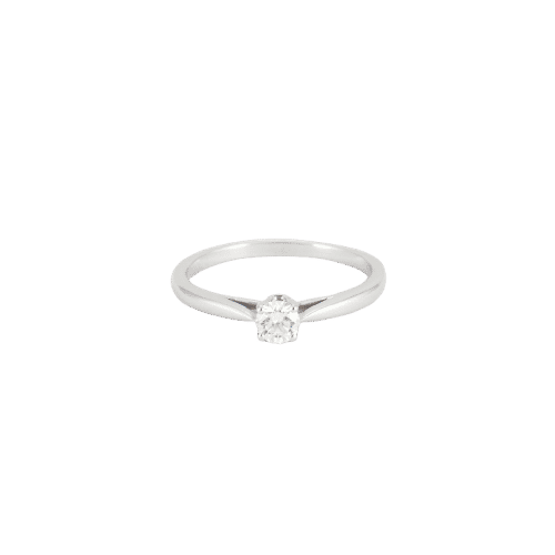 Bague 53 Bague solitaire en or blanc 18K avec diamant 0,20 ct 58 Facettes