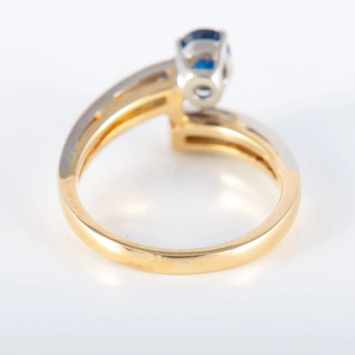 Bague 51 Bague saphir et diamants en or jaune 18 carats et platine 58 Facettes
