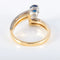 Bague 55 Bague saphir ovale et diamants en or jaune 18 carats et platine 58 Facettes