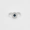 Bague 53 Bague - Solitaire entourage en or blanc avec saphir et diamants 58 Facettes