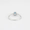 Bague 54 Bague solitaire en or blanc 18 carats avec topaze London Blue et diamants 58 Facettes