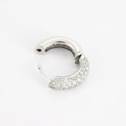 Boucles d'oreilles Créoles pavées de diamants en or blanc 18 carats 58 Facettes P98L13