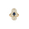 Bague 52.5 Bague style Art déco en or jaune et platine, diamants et saphir 58 Facettes