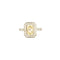Bague 51 Bague style Art déco solitaire en or blanc 18K, diamants et saphir jaune 58 Facettes