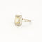 Bague 51 Bague style Art déco solitaire en or blanc 18K, diamants et saphir jaune 58 Facettes