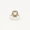 Bague 51 Bague style Art déco solitaire en or blanc 18K, diamants et saphir jaune 58 Facettes