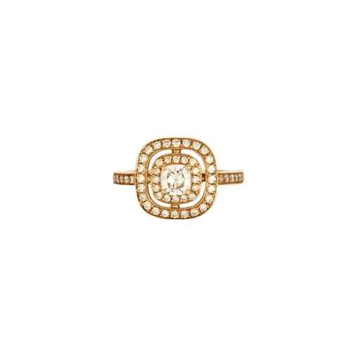 Bague 49 Bague style Art déco en or rose 18K avec diamants 58 Facettes