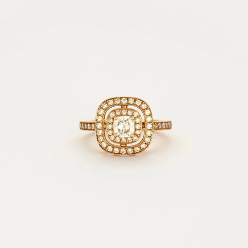 Bague 49 Bague style Art déco en or rose 18K avec diamants 58 Facettes