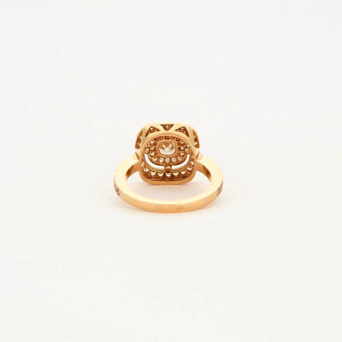 Bague 49 Bague style Art déco en or rose 18K avec diamants 58 Facettes