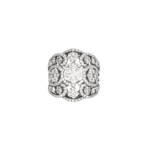 Bague 54 Bague style années 30 en or blanc 18K et diamants 58 Facettes