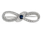 Broche Infini - Broche ancienne en platine, diamants et saphir 58 Facettes