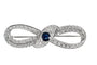 Broche Broche motif infini en platine 950, diamants et saphir 58 Facettes