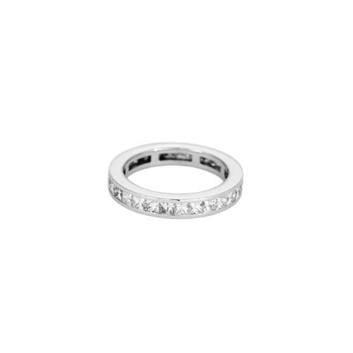Bague 52 Alliance tour complet diamants taille princesse en or blanc 18K 58 Facettes