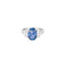 Bague 53.5 Bague saphir de Ceylan 5,08 ct et diamants baguette en platine 58 Facettes
