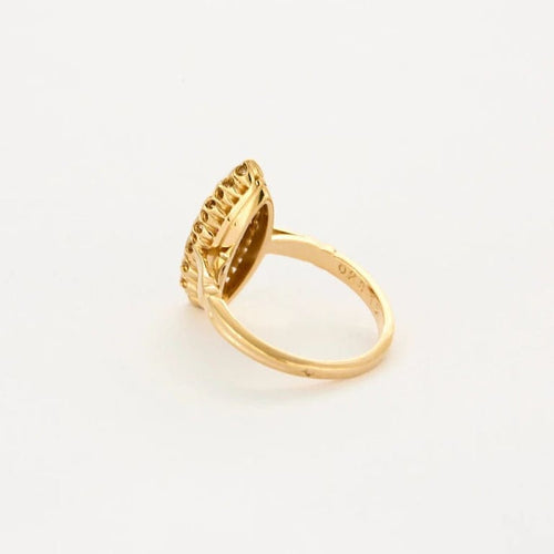 Bague 51.5 Bague marquise vintage en or jaune 18K, diamants et rubis 58 Facettes