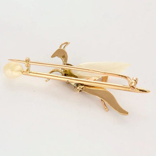 Broche Broche cigale fin XIXe en or 18 carats, diamants et nacre 58 Facettes P21L2