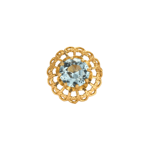 Boucles d'oreilles Boucles d’oreilles anciennes en or jaune 18 carats et aigue-marine 58 Facettes P20L9