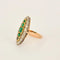 Bague 47.5 Bague marquise en or 18 carats avec diamants et émeraudes 58 Facettes P16L18