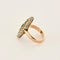 Bague 47.5 Bague marquise en or 18 carats avec diamants et émeraudes 58 Facettes P16L18