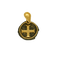 Pendentif Médaille croix ancienne torsadée en or jaune 18 carats sur pierre 58 Facettes