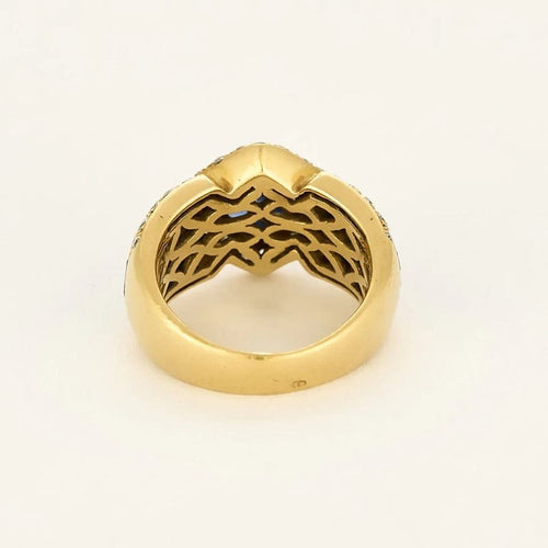 Bague 52.5 Bague vintage en or jaune 18 carats, diamants et saphirs 58 Facettes