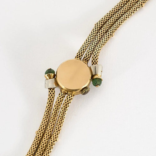 Montre UTI - Montre ancienne en or jaune 18K avec diamants et émeraudes 58 Facettes
