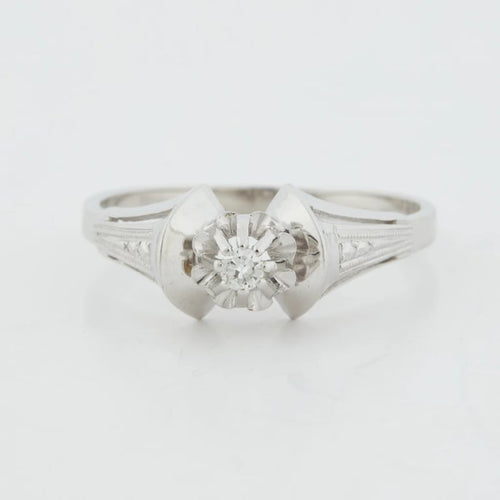 Bague 57 Bague Art déco en or blanc 18 carats et diamant 58 Facettes RÉF 11044/19