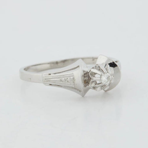 Bague 57 Bague Art déco en or blanc 18 carats et diamant 58 Facettes RÉF 11044/19