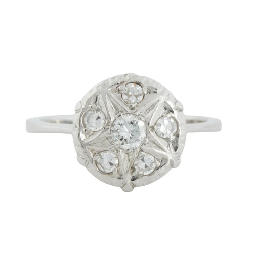 Bague 50 Bague en or blanc 18 carats sertie de diamants 58 Facettes REF 12106/16