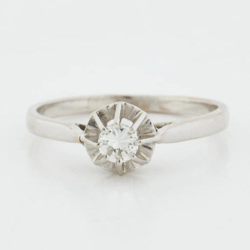 Bague 55 Bague en or blanc 18 carats sertie d’un diamant 58 Facettes REF 3026/05