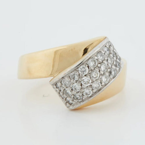 Bague 53 Bague en or jaune et or blanc 18 carats sertie de diamants 58 Facettes REF 10005/20