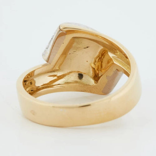 Bague 53 Bague en or jaune et or blanc 18 carats sertie de diamants 58 Facettes REF 10005/20