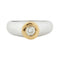 Bague 54 Bague en or blanc et jaune sertie d’un diamant 58 Facettes REF 5032/13