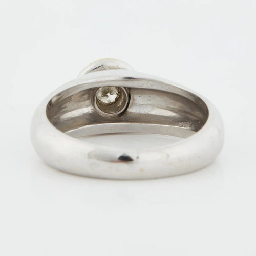 Bague 54 Bague en or blanc et jaune sertie d’un diamant 58 Facettes REF 5032/13