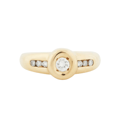 Bague 54 Bague en or jaune 18 carats avec diamants 58 Facettes REF 5066/18