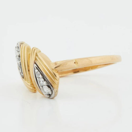 Bague 57 Bague en or blanc et jaune 18 carats sertie de diamants 58 Facettes REF 12029/18
