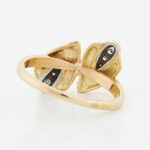 Bague 57 Bague en or blanc et jaune 18 carats sertie de diamants 58 Facettes REF 12029/18